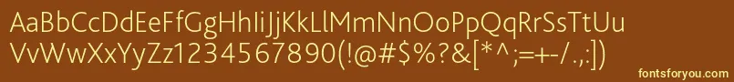 Czcionka BlissproExtralight – żółte czcionki na brązowym tle