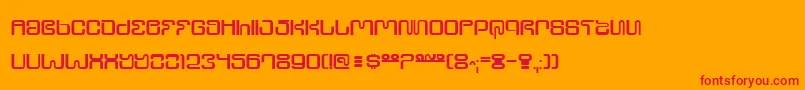 UltraSupervixen-Schriftart – Rote Schriften auf orangefarbenem Hintergrund