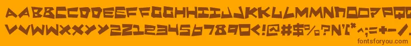 QuakeShakeMax Font – Brown Fonts on Orange Background