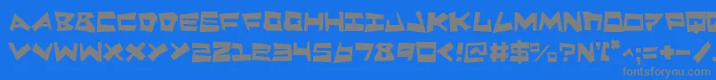 フォントQuakeShakeMax – 青い背景に灰色の文字