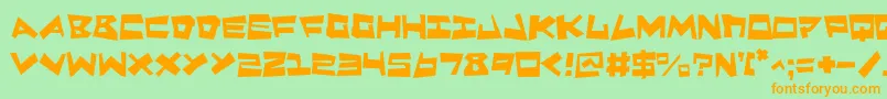 QuakeShakeMax Font – Orange Fonts on Green Background