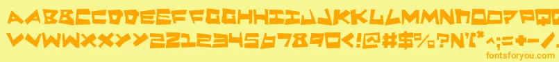 QuakeShakeMax Font – Orange Fonts on Yellow Background