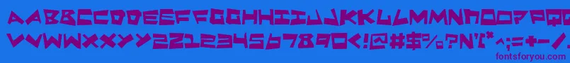 QuakeShakeMax Font – Purple Fonts on Blue Background