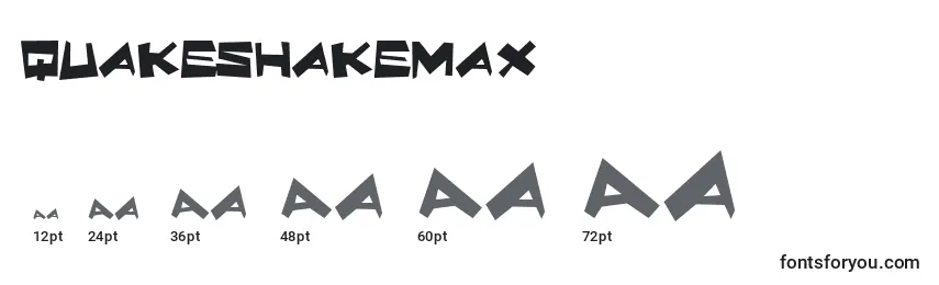 QuakeShakeMax-fontin koot