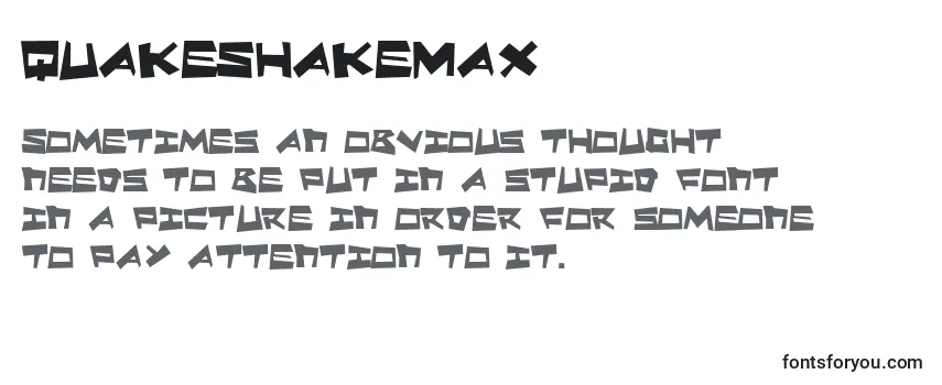 QuakeShakeMax -fontin tarkastelu