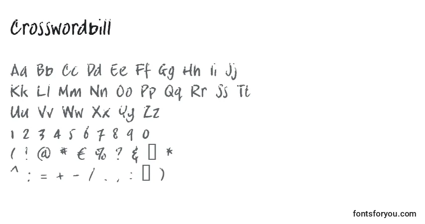 Crosswordbill Font – alphabet, numbers, special characters