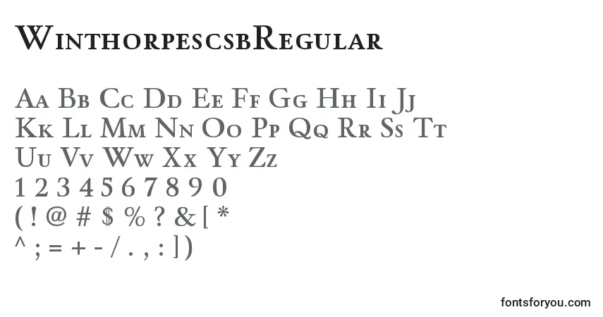 Schriftart WinthorpescsbRegular – Alphabet, Zahlen, spezielle Symbole