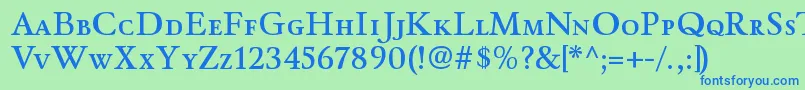 Шрифт WinthorpescsbRegular – синие шрифты на зелёном фоне