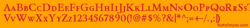WinthorpescsbRegular-Schriftart – Rote Schriften auf orangefarbenem Hintergrund