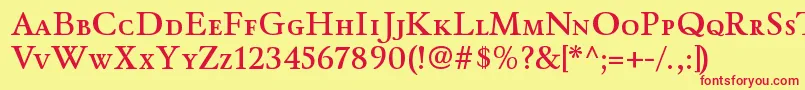 WinthorpescsbRegular Font – Red Fonts on Yellow Background