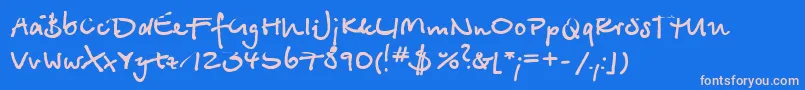 BetinaScriptRusBold Font – Pink Fonts on Blue Background