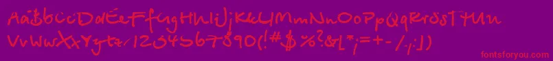 BetinaScriptRusBold Font – Red Fonts on Purple Background