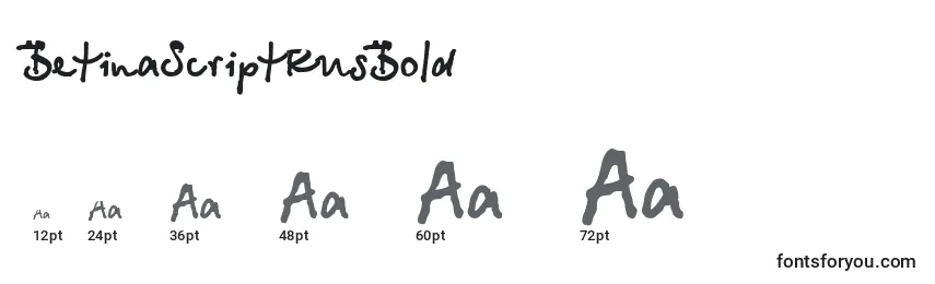 Размеры шрифта BetinaScriptRusBold