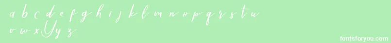Yellovedemo-Schriftart – Weiße Schriften auf grünem Hintergrund