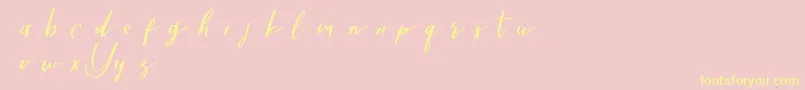 Yellovedemo Font – Yellow Fonts on Pink Background