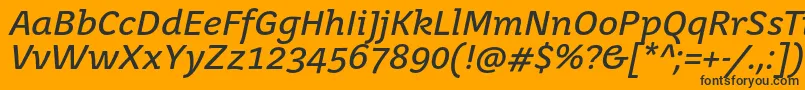 JuvenistextItalic Font – Black Fonts on Orange Background