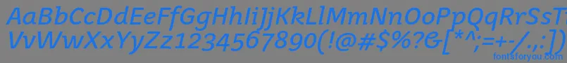 JuvenistextItalic Font – Blue Fonts on Gray Background