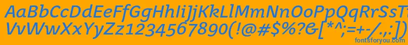 JuvenistextItalic Font – Blue Fonts on Orange Background