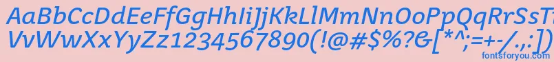 JuvenistextItalic Font – Blue Fonts on Pink Background