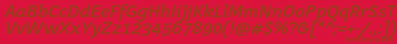 JuvenistextItalic Font – Brown Fonts on Red Background