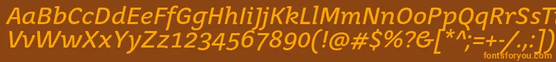 JuvenistextItalic Font – Orange Fonts on Brown Background