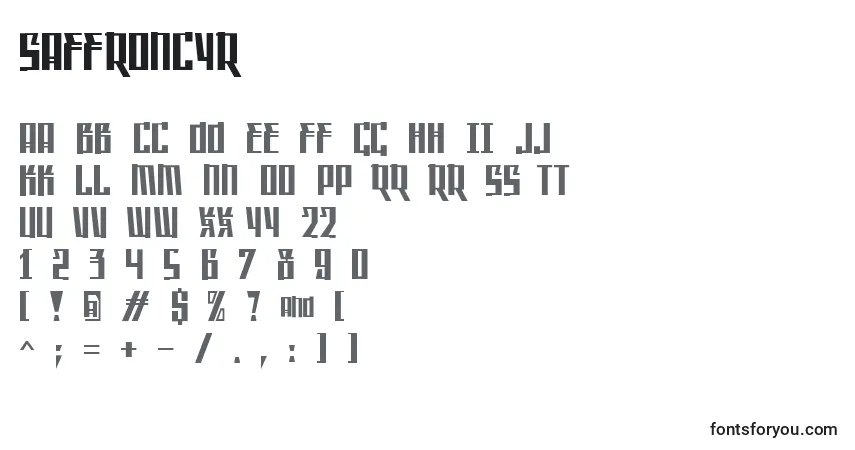 Schriftart SaffronCyr – Alphabet, Zahlen, spezielle Symbole