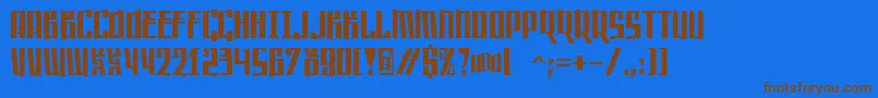 SaffronCyr Font – Brown Fonts on Blue Background