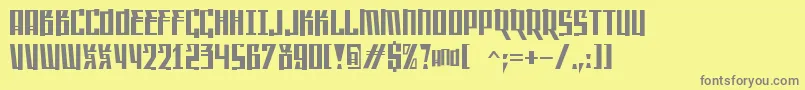 SaffronCyr-Schriftart – Graue Schriften auf gelbem Hintergrund