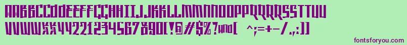 SaffronCyr Font – Purple Fonts on Green Background