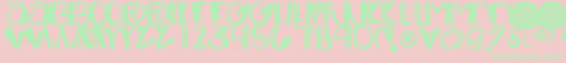 Chapped Font – Green Fonts on Pink Background