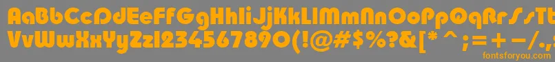 フォントTaurusheavy – オレンジの文字は灰色の背景にあります。