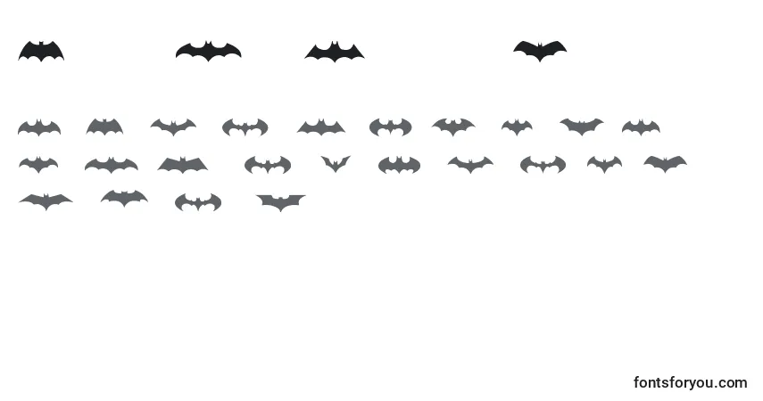 Czcionka BatmanLogoEvolutionTfb – alfabet, cyfry, specjalne znaki