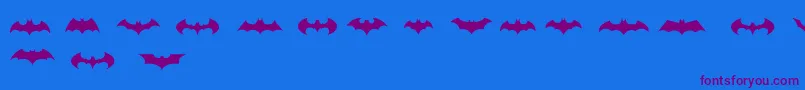 BatmanLogoEvolutionTfb-Schriftart – Violette Schriften auf blauem Hintergrund