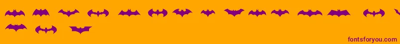 BatmanLogoEvolutionTfb-fontti – violetit fontit oranssilla taustalla