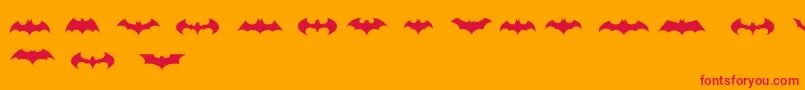 フォントBatmanLogoEvolutionTfb – オレンジの背景に赤い文字