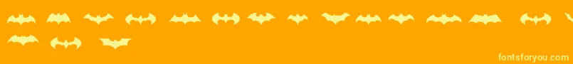 BatmanLogoEvolutionTfb-fontti – keltaiset fontit oranssilla taustalla