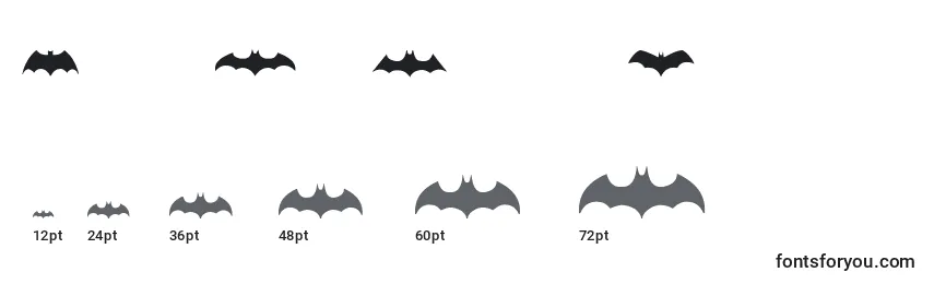Размеры шрифта BatmanLogoEvolutionTfb