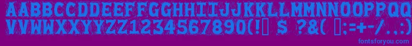 Gommogra Font – Blue Fonts on Purple Background