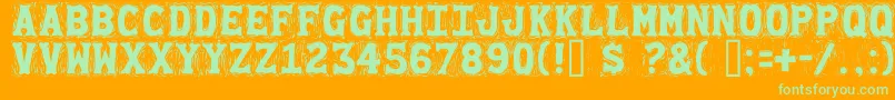 Gommogra Font – Green Fonts on Orange Background