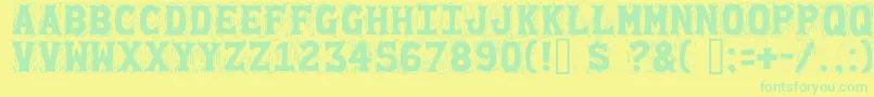 Gommogra Font – Green Fonts on Yellow Background