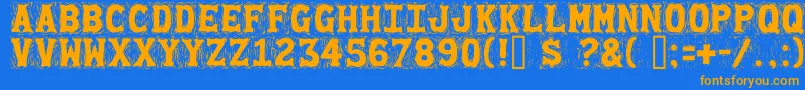 Gommogra Font – Orange Fonts on Blue Background