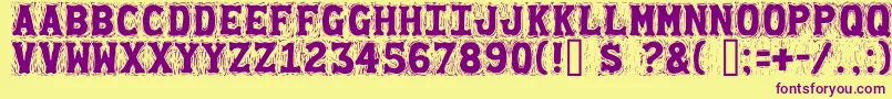 Gommogra Font – Purple Fonts on Yellow Background