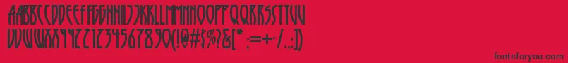 Runytunesrevisitednf-fontti – mustat fontit punaisella taustalla