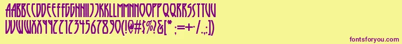 Runytunesrevisitednf Font – Purple Fonts on Yellow Background