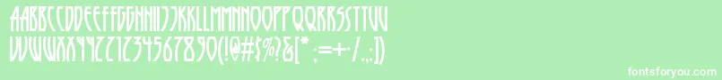 フォントRunytunesrevisitednf – 緑の背景に白い文字