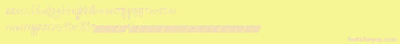 フォントSpringdaisy – ピンクのフォント、黄色の背景