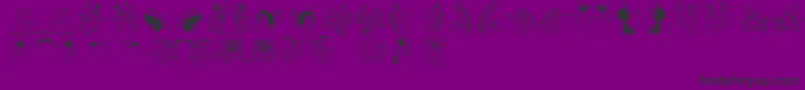 Fonte Angelinos – fontes pretas em um fundo violeta