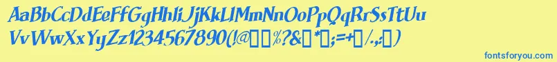 Brimfi-Schriftart – Blaue Schriften auf gelbem Hintergrund