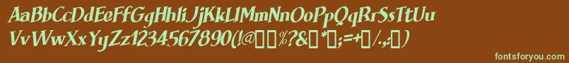 Brimfi-fontti – vihreät fontit ruskealla taustalla