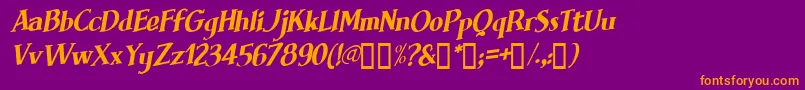 Brimfi-Schriftart – Orangefarbene Schriften auf violettem Hintergrund
